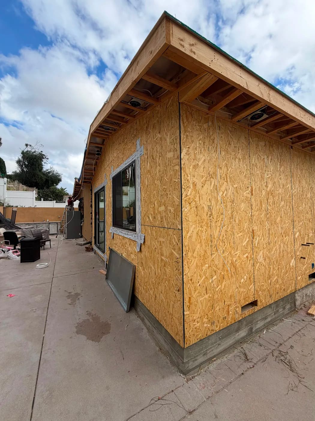Exterior roofline framing and remodel by Top Tech Builders