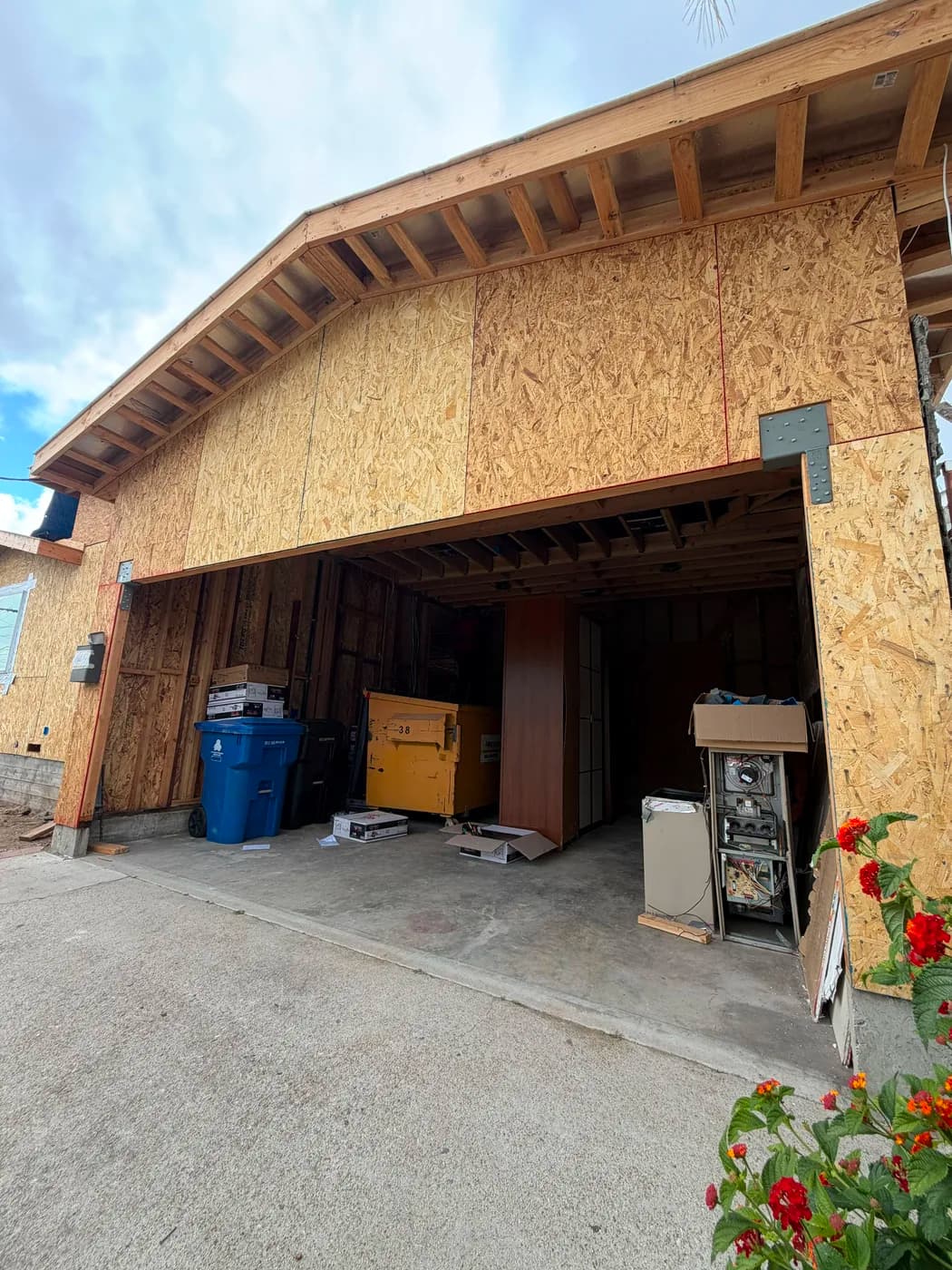 Home addition exterior framing by Top Tech Builders