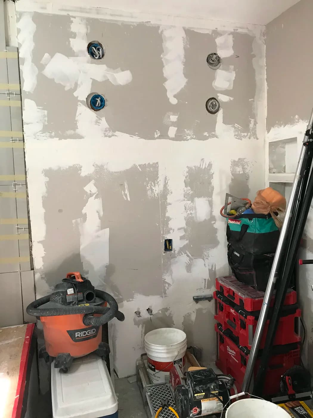 Bathroom plumbing rough-in by Top Tech Builders